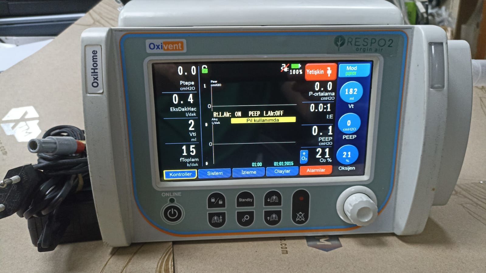 OXIVENT – OXIhome Ev tipi Ventilatör Cihazı