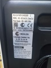 MÜHLEN 30Lt-C HS-18C Konfeti Kesim Evrak İmha Makinesi
