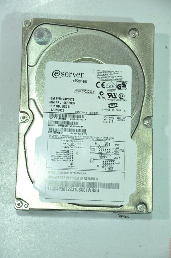 IBM 68 PIN 18GB ST318305LW 24P3672 06P5365 3.5'' 10000RPM SCSI HDD