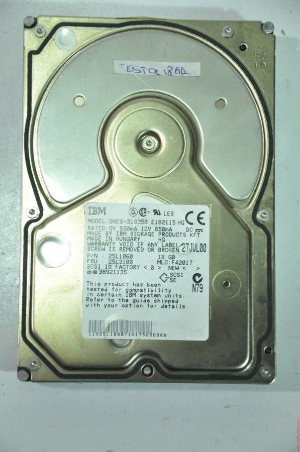 IBM 68 PIN 18GB DNES-318350 25L1860 25L3100 3.5'' 7200RPM SCSI HDD