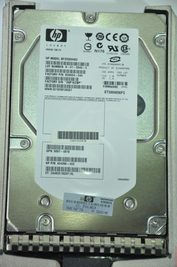 HP FIBER CHANNEL 300GB ST3300656FC BF300DA482 9CH004-044 3.5'' 15000RPM SCSI HDD