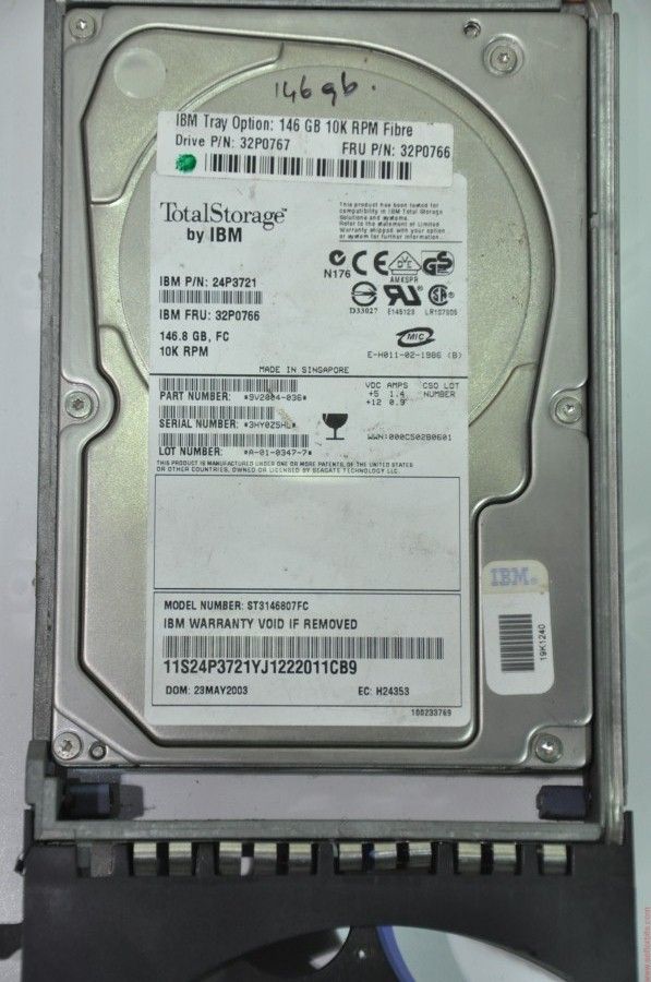 IBM FIBER CHANNEL 146GB ST3146807FC 24P3721 32P0766 3.5'' 10000RPM SCSI HDD