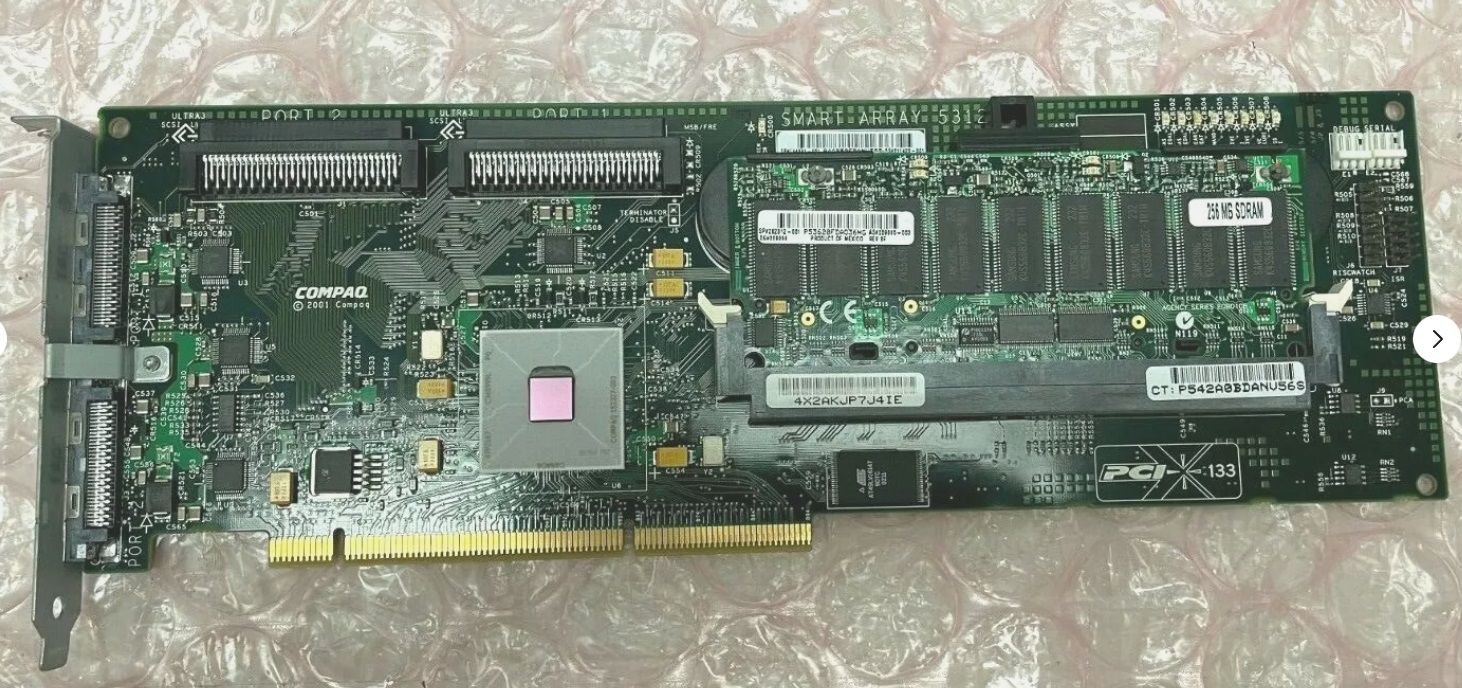 HP Compaq Smart Array 5312 PCI-X RAID 244891-001 Card + 128MB Cache + Battery Dual Channel