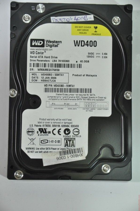 WESTERN DIGITAL SATA 40GB WD400BD-55MTA1 3.5'' 7200RPM HDD