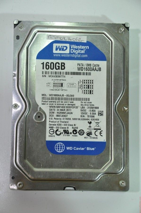 WESTERN DIGITAL IDE 160GB WD1600AAJB-00J3A0 3.5'' 7200RPM HDD