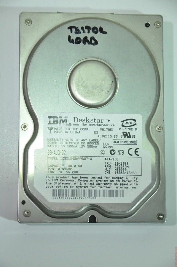 IBM IDE 40GB IC35L040AVVN07-0 07N9682 3.5'' 7200RPM HDD