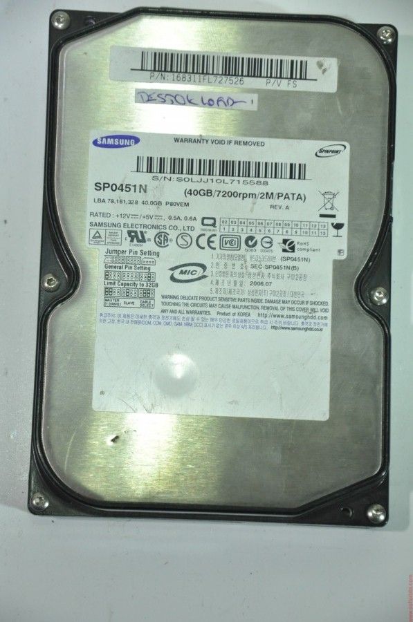 SAMSUNG IDE 40GB SP0451N 3.5'' 7200RPM HDD