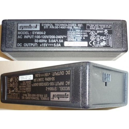SYMBOL SYM04-2 AC ADAPTER 15Vdc 5.0A 50-14001-008 POWER SUPPLY
