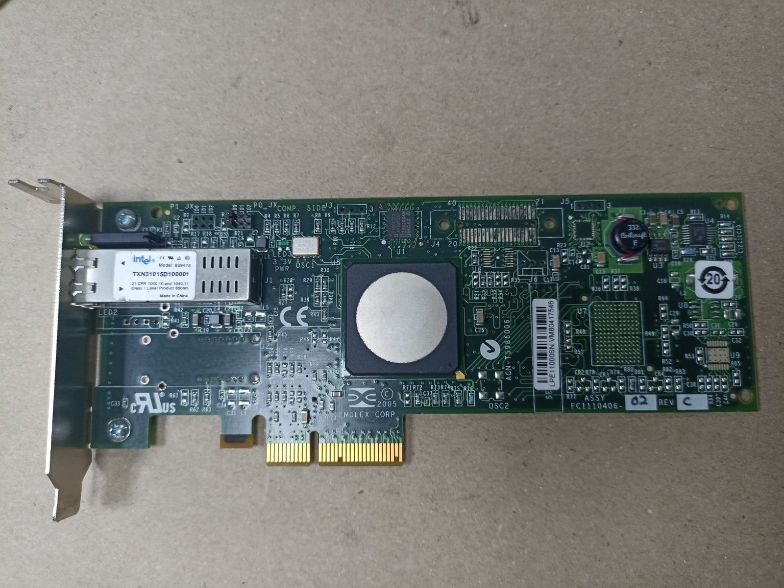IBM 43W7510 Emulex 4GB FC Single Port PCIe HBA