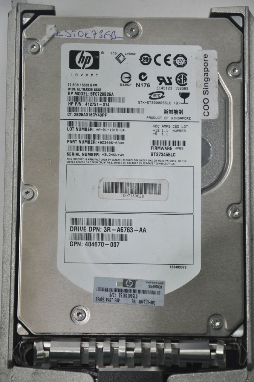 HP 80 PIN 73GB BF0728B26A ST373455LC 412751-014 404670-007 3.5'' 15000RPM SCSI HDD