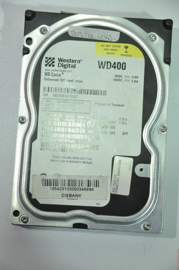 WESTERN DIGITAL IDE 40GB WD400BB-60DGA0 281748-001 3.5'' HDD
