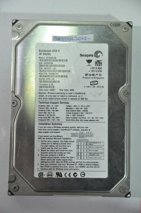 SEAGATE IDE 30GB ST330013A 9W4005-301 3.5'' 7200RPM HDD
