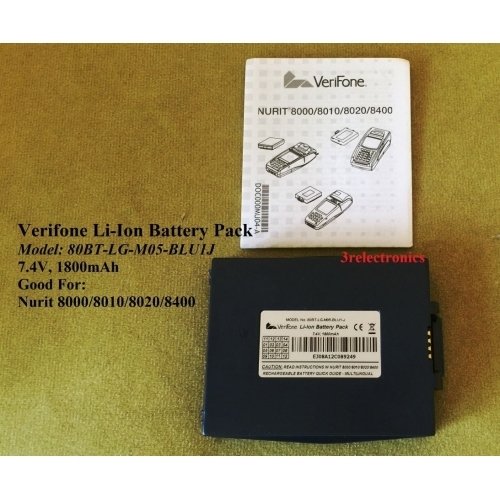 Verifone 8000/8010 Li-Ion Battery Pack Model 80BT-LG-M05 for Nurit Wireless Terminal
