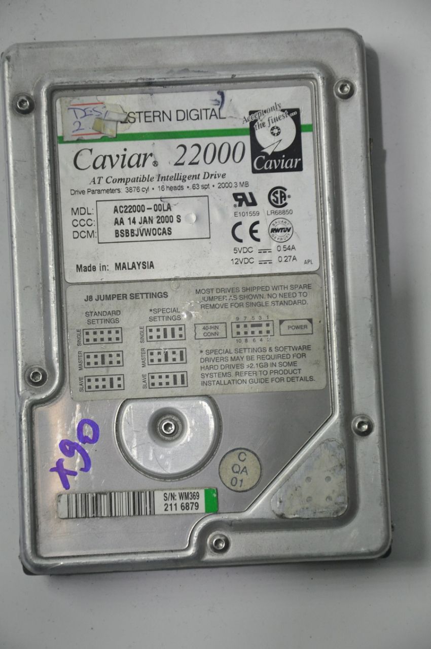 WESTERN DIGITAL IDE 2GB AC22000-00LA 3.5'' 5400RPM HDD