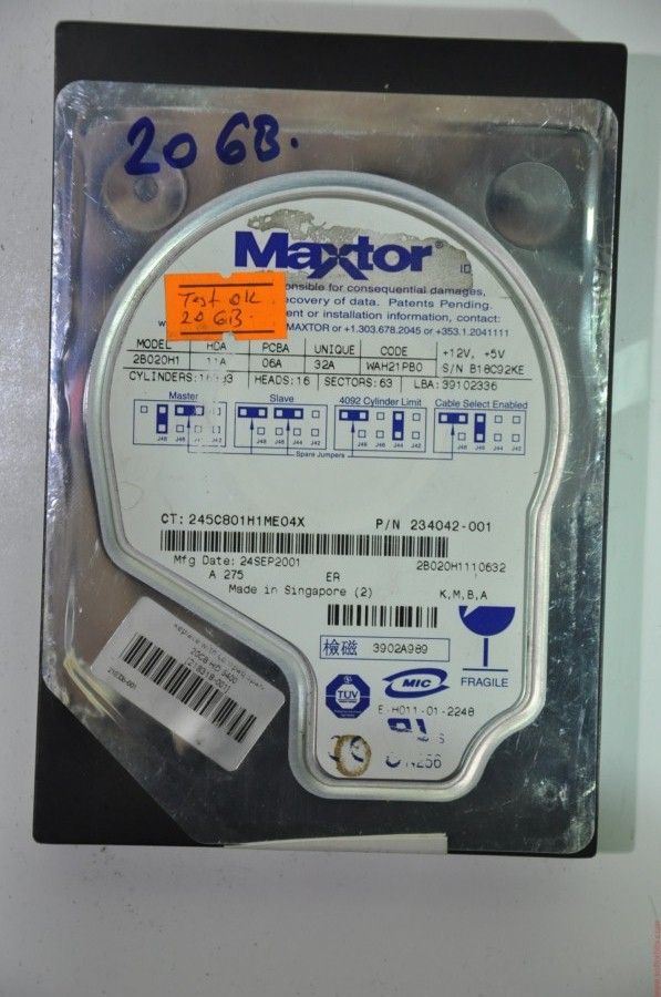 MAXTOR IDE 20GB 2B020H1 3.5'' 5400RPM HDD