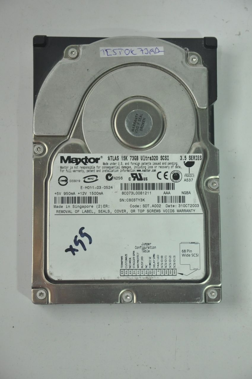 MAXTOR 68 PIN 73GB 8C073L 3.5'' 15000RPM SCSI HDD