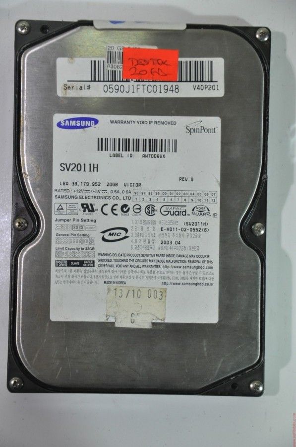 SAMSUNG IDE 20GB SV2011H 3.5'' 5400RPM HDD