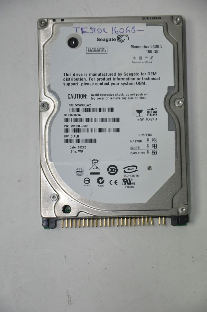 SEAGATE IDE 160GB ST9160821A 2.5'' 5400RPM HDD