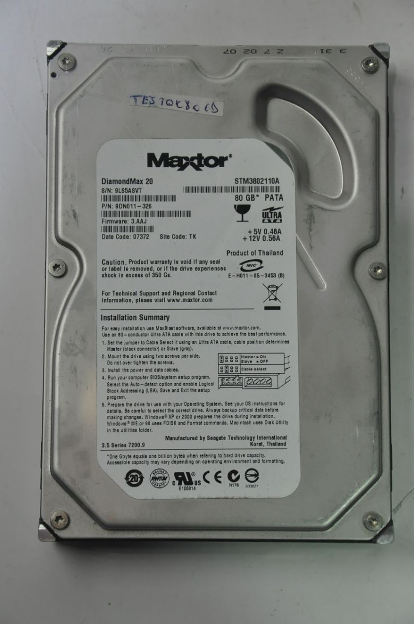 SEAGATE IDE 80GB ST3802110A  3.5'' 7200RPM HDD