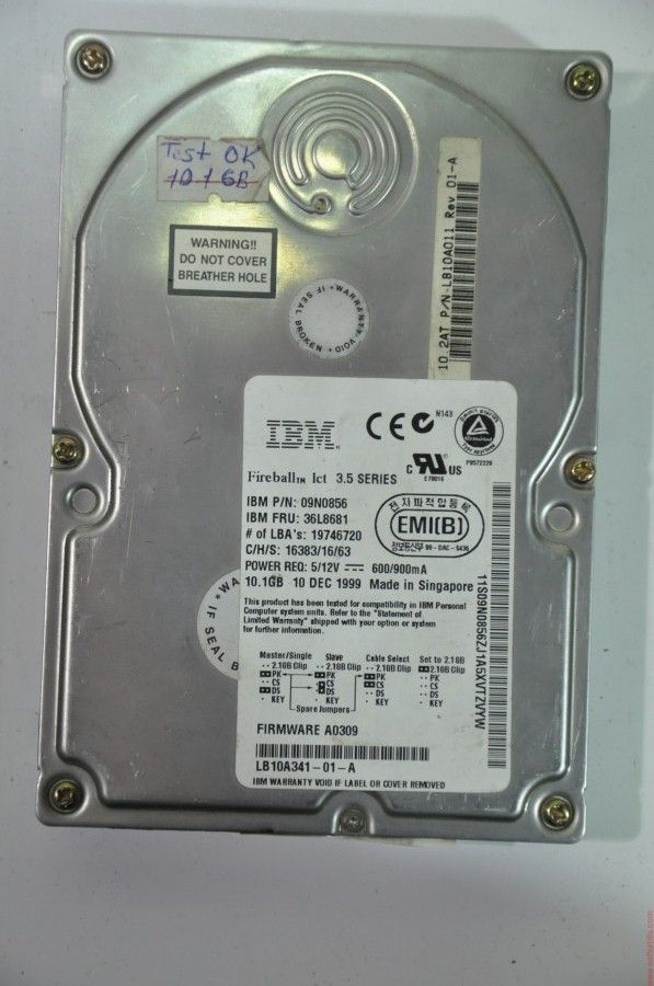 IBM IDE 10GB LB10A011 09N0856 36L8681 3.5'' 5400RPM HDD