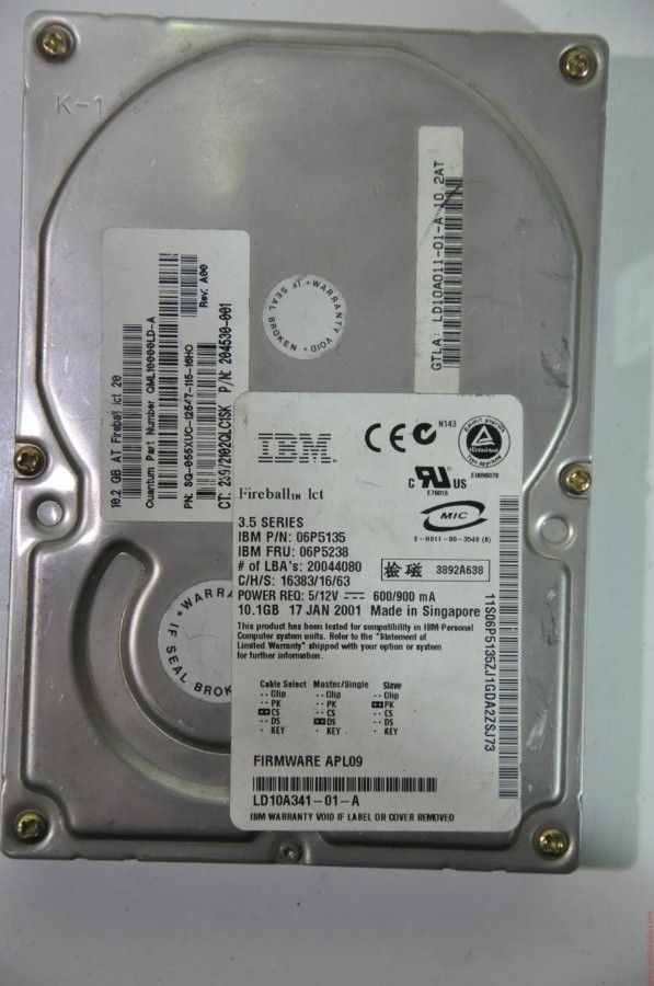 IBM IDE 10GB LD10A011-01-A 06P5135 06P5238 3.5'' 5400RPM HDD