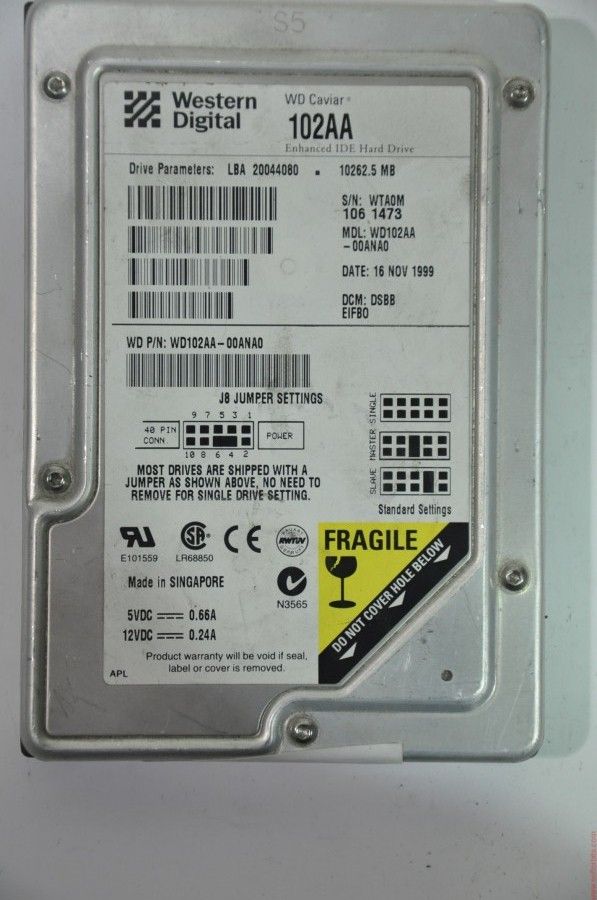 WESTERN DIGITAL IDE 10GB WD102AA-00ANA0 3.5'' 5400RPM HDD