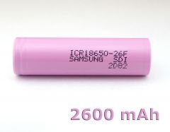 Samsung ICR18650-26A 3.6v 2600mAH Li-ion Şarjlı Pil