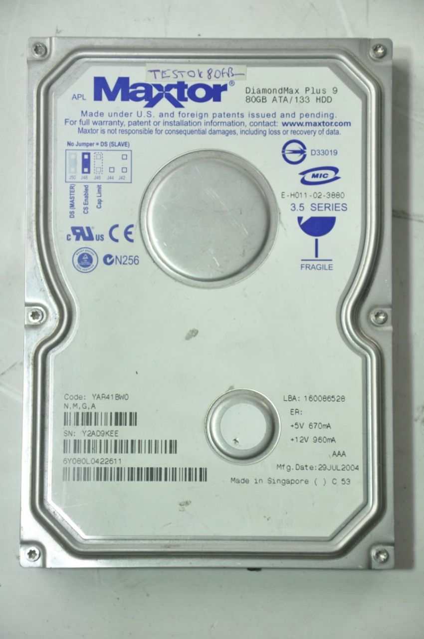 MAXTOR IDE 80GB YAR41BWO 3.5'' 7200RPM HDD