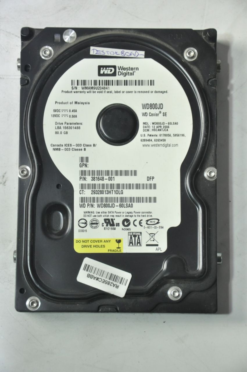 MAXTOR SATA 80GB WD800JD-60LSA0 3.5'' 7200RPM HDD
