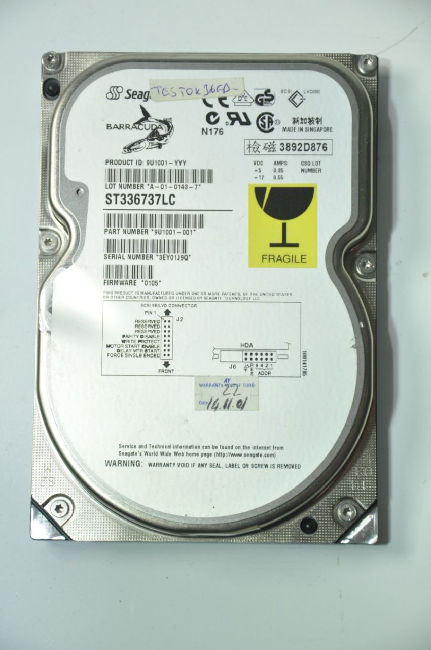 SEAGATE 80 PIN ST336737LC 3.5'' 10000RPM SCSI HDD