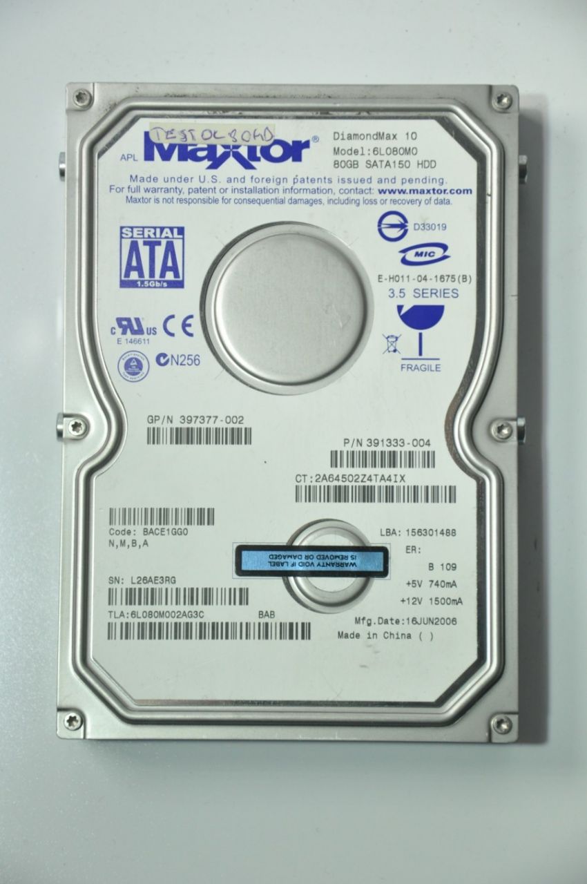 MAXTOR SATA 80GB 6L080M0 3.5'' 7200RPM HDD