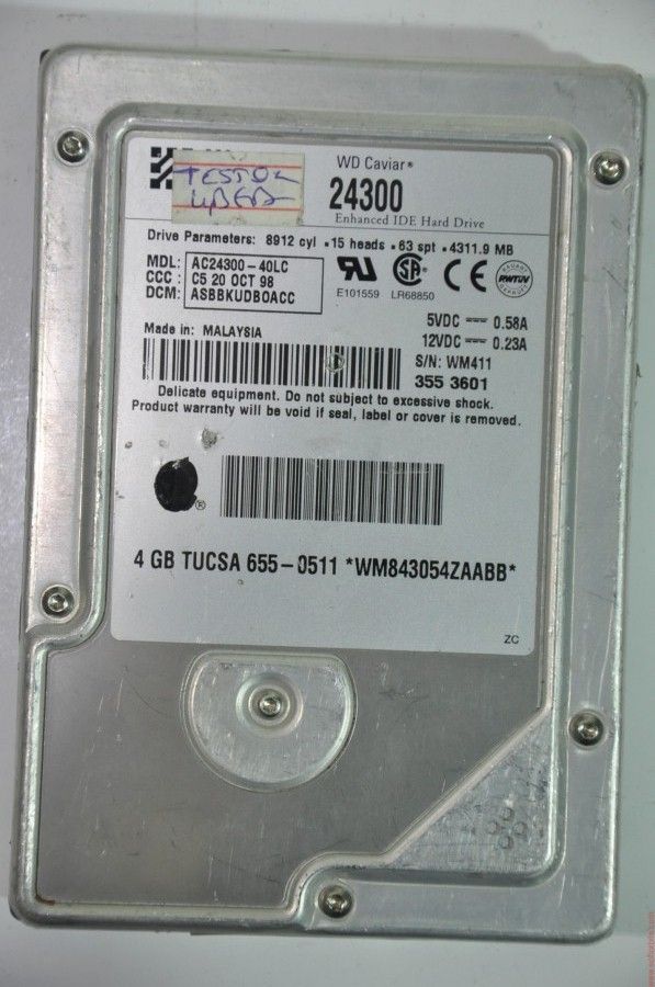 WESTERN DIGITAL IDE 4.3GB AC24300-40LC 3.5'' 5400RPM HDD