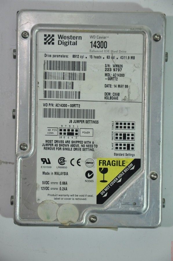 WESTERN DIGITAL IDE 4.3GB AC14300-00RTT2 3.5'' HDD