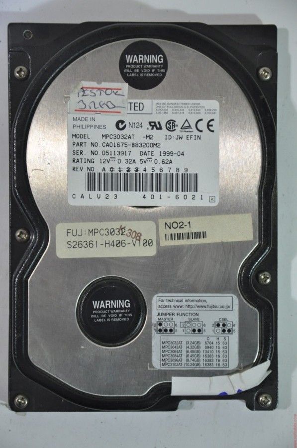 FUJITSU IDE 3.2GB MPC3032AT 3.5'' 5400RPM HDD