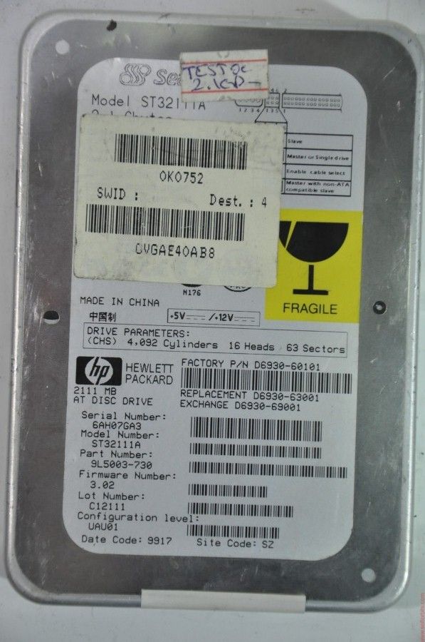 SEAGATE IDE 2.1GB ST32111A 3.5'' 4500RPM HDD