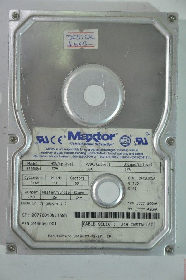 MAXTOR IDE 1.6GB 81630A4 3.5'' 5400RPM HDD