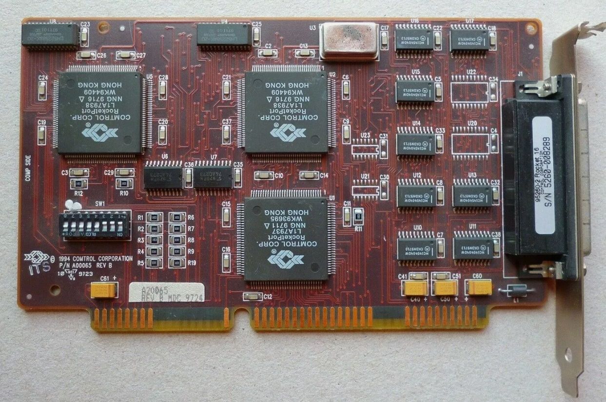 ISA Industrial POS Interface Card Comtrol A00065 95260-2 RocketPort 16 78-pin