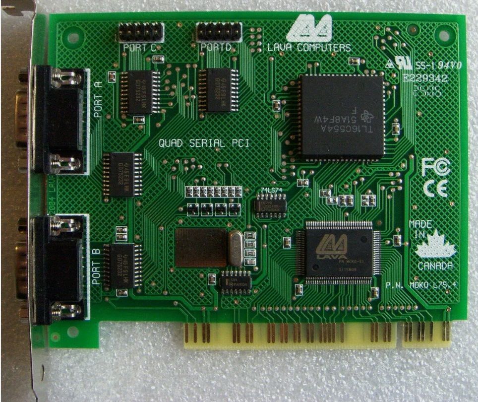 Lava Computers Quad Serial PCI Card Model E229342 P.N. MOKO L75