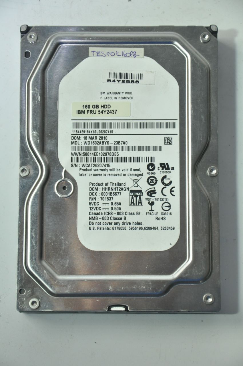 WESTERN DIGITAL SATA 80GB WD1602ABYS-23B7A0 3.5'' 7200RPM HDD