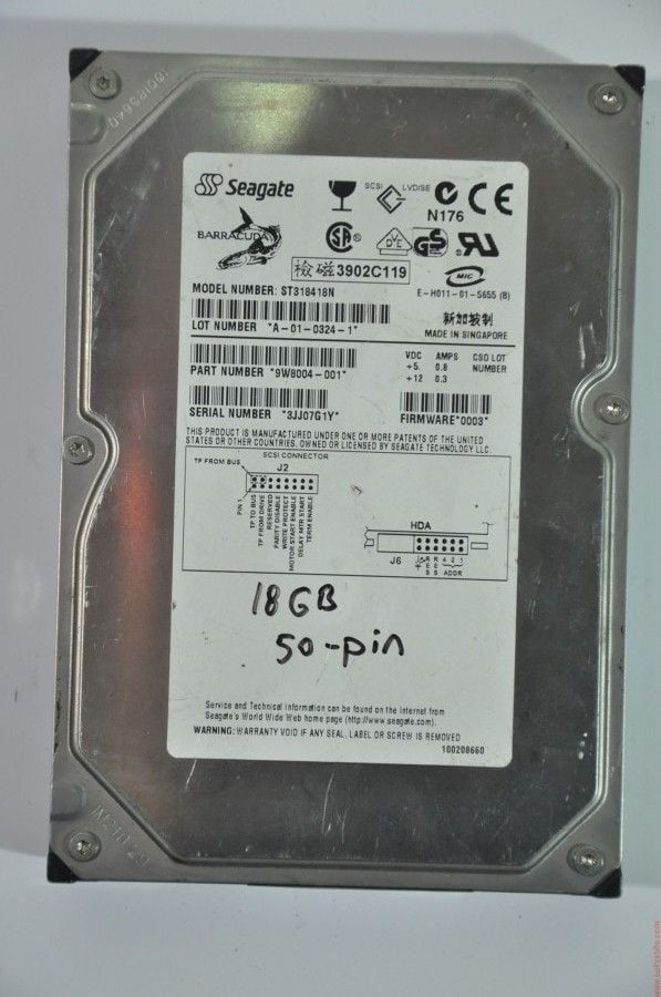 SEAGATE 50 PIN 18GB ST318418N 3.5'' 7200RPM SCSI HDD
