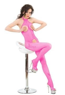 Pembe File Kadın Vücut Çorabı