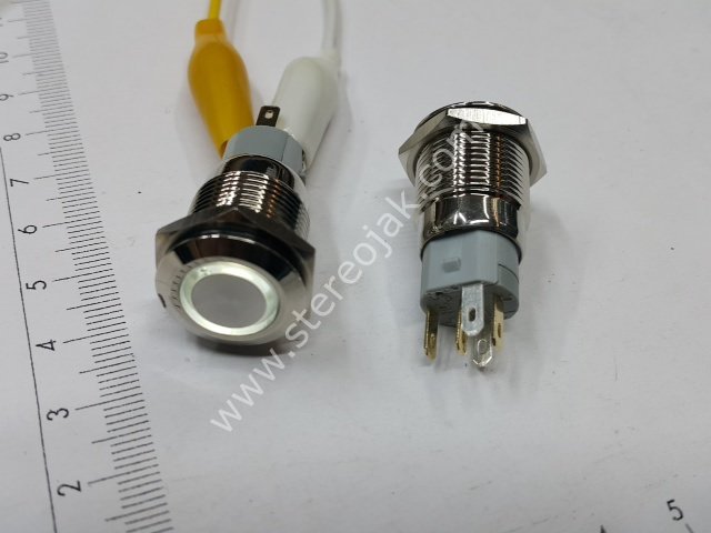 16MM METAL  PUSH BUTON  BEYAZ 12 VOLT