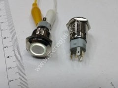 16MM METAL  PUSH BUTON  BEYAZ 12 VOLT