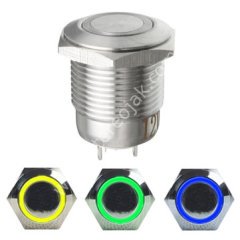 16MM METAL IŞIKLI LEDLİ  PUSH BUTON YEŞİL 12 VOLT