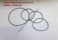 PHILIPS  MÜZİK SETİ   ÇİFTLİ  KASET  BÖLÜMÜ LASTİK  SETİ     MODEL  AS760C/41  ( 4 LÜ LASTİK SETİ )