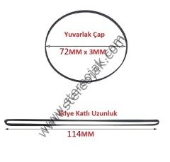 Y SERİSİ 72 x 3MM ( 72MM ENLİ LASTİK ) ( İKİYE KATLI 114MM )