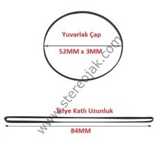 Y SERİSİ 52 x 3MM ( 52MM ENLİ LASTİK ) ( İKİYE KATLI BOYU 84MM )