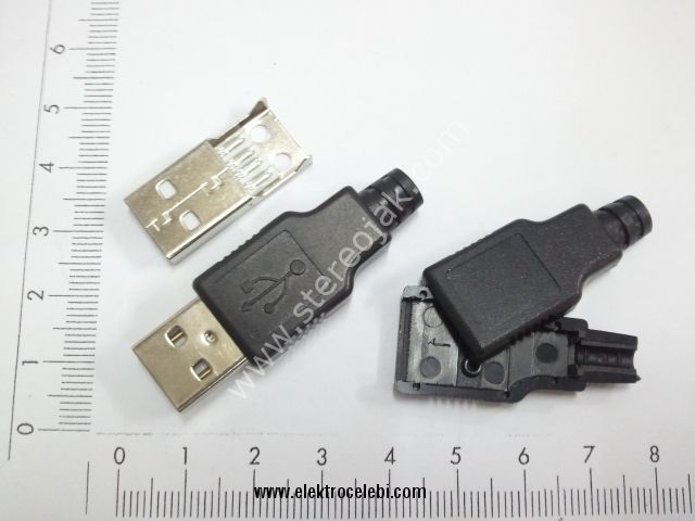 USB ERKEK  JAK LEHİMLENEBİLİR  KAPAK TİPİ