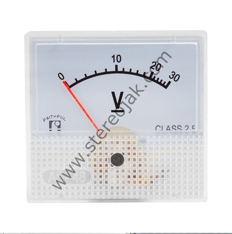 0-30V DC Analog Gösterge 45x48mm , İbreli Voltmetre