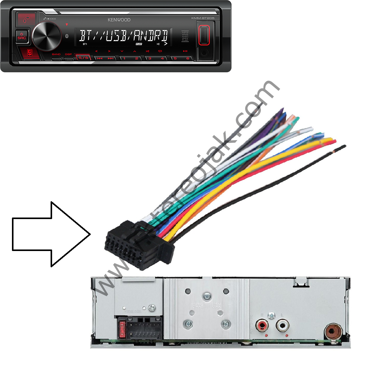 Kenwood KMM-BT205   ( Arka power  güç  soketi )